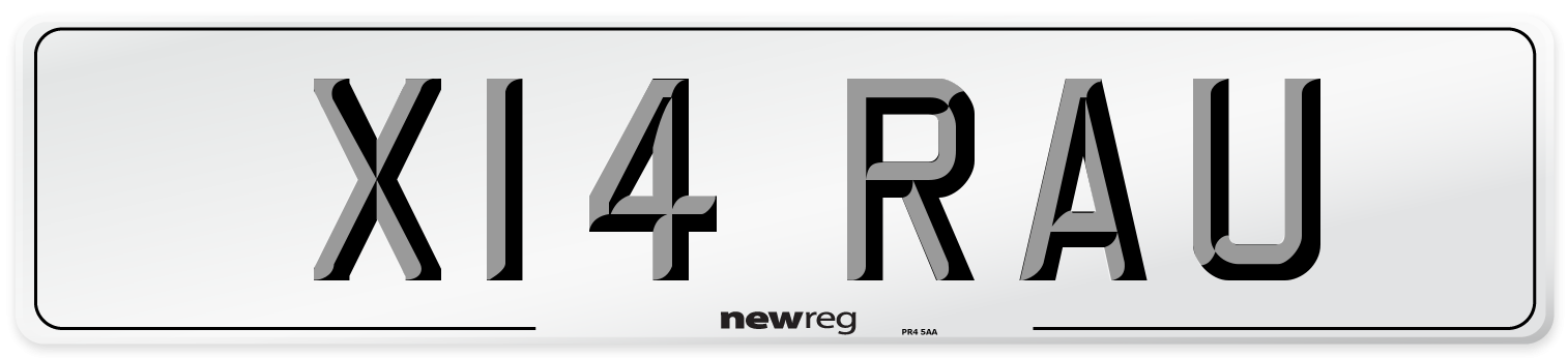 X14 RAU Number Plate from New Reg